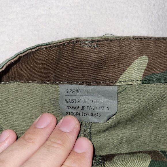 Military Pants Womens Size 16 Woodland Camo Combat Trousers US Army Y2k Green - Picture 10 of 13